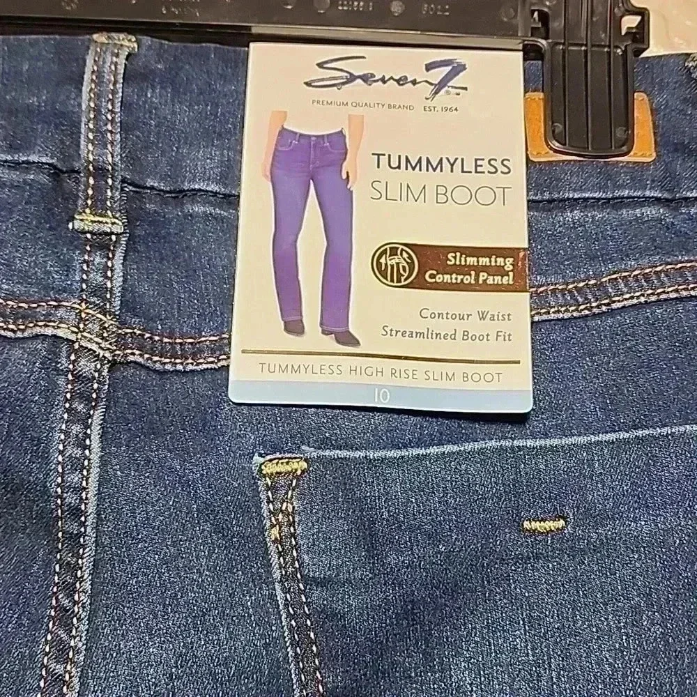 NWT Seven7 tummyless slim boot cut jeans sz 10 - Picture 4 of 5